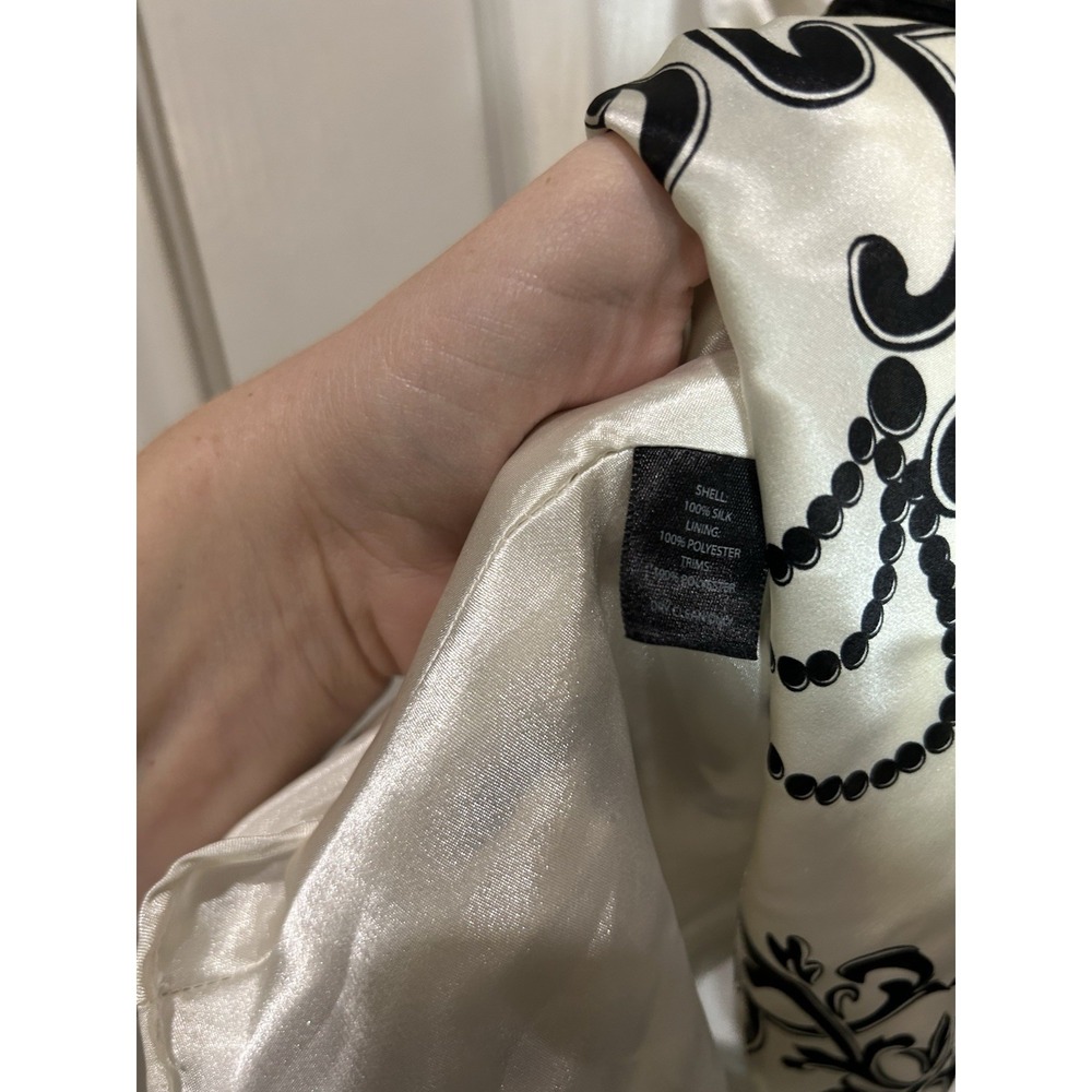 White House Black Market Silk Bustier Halter Top Sz 6 black/white Y2K Club - Picture 6 of 6